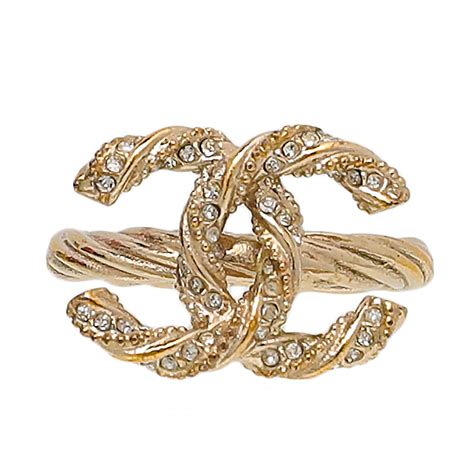 chanel ring gold cc|chanel ring price.